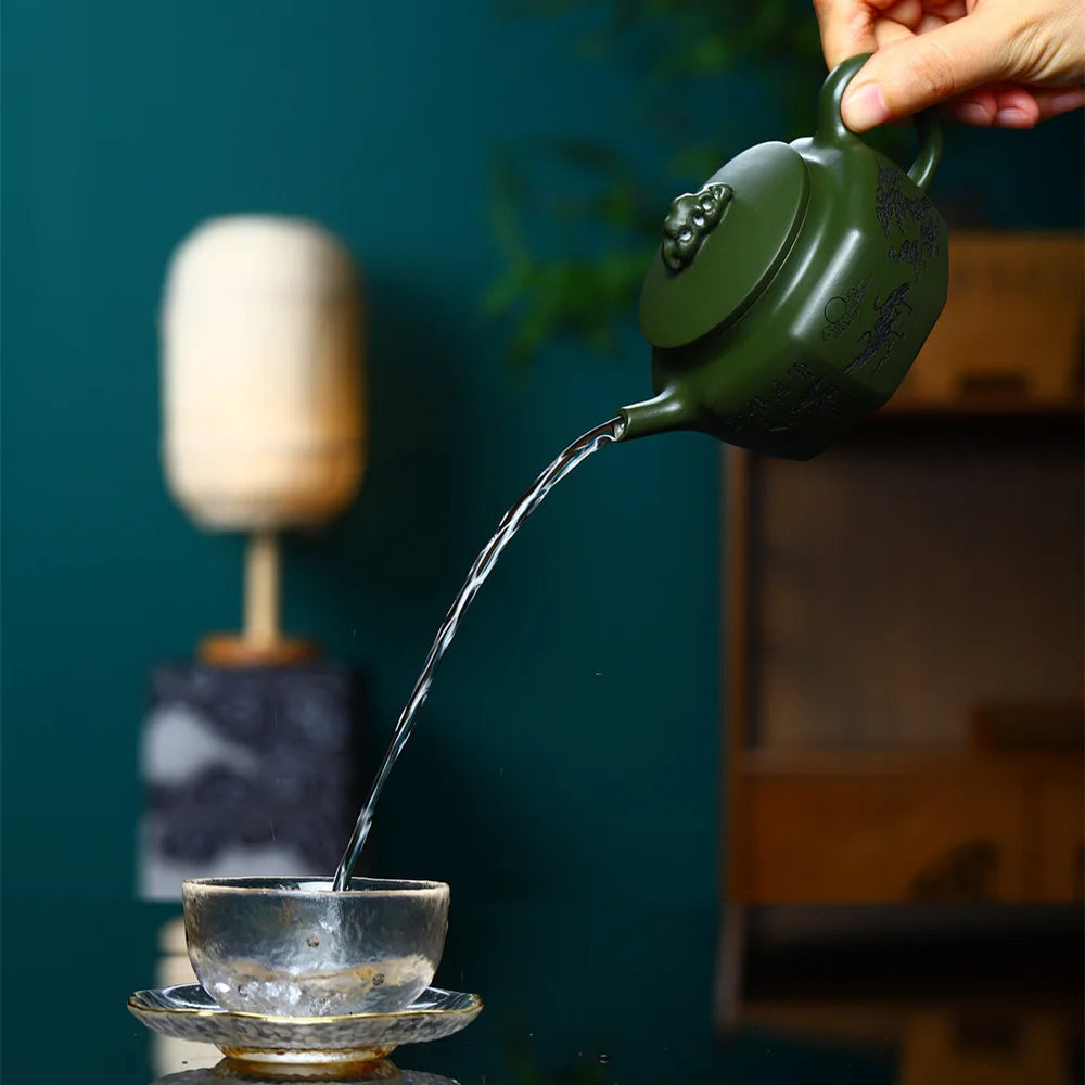 230cc Boutique Yixing Purple Clay Teapot Chinese Zisha Teaware Handmade Green Mud Tea Pot Home Custom Beauty Filter Tea Infuser