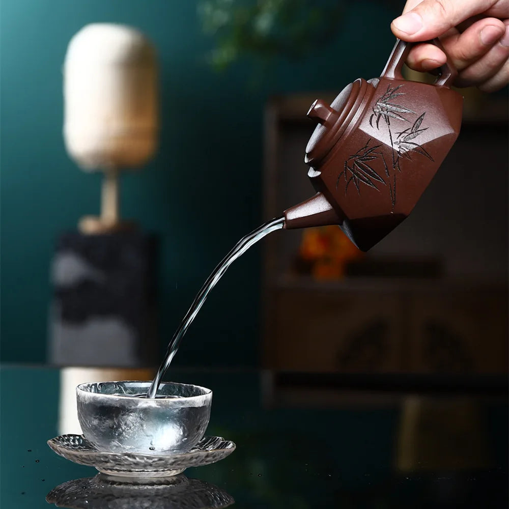 230cc Yixing Purple Clay Filter Tea Infuser Chinese Zisha Teaware Handmade Tea Pot Household Custom Beauty Teapot