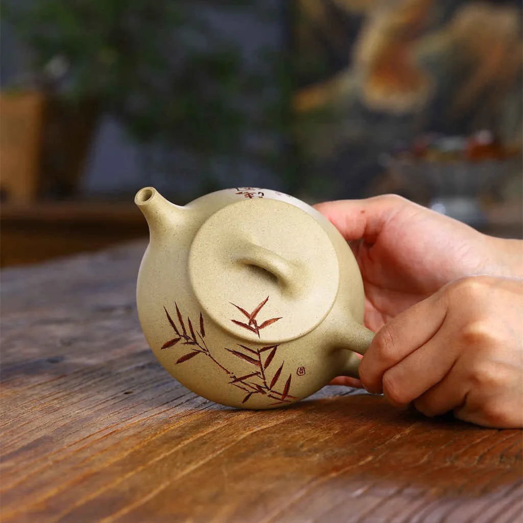 230cc Yixing Purple Clay Teapot Stone Scoop Tea Pot Beauty Kettle Raw Ore Handmade Teaware Tea Ceremony Gifts