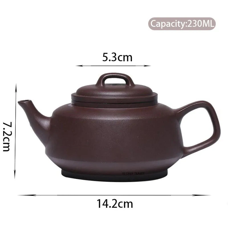 230ml Chinese Authentic Yixing Purple Clay Teapots Famous Handmade Tea Pot Raw Ore Purple Mud Kettle Zisha Tea Set Teaware