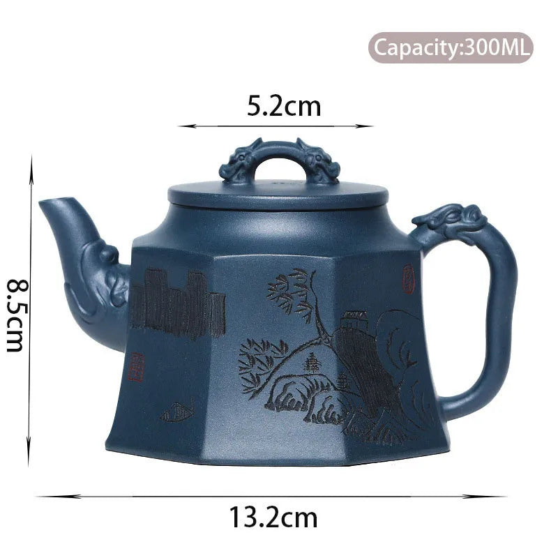 230ml Raw Ore Black Mud Beauty Tea Kettle Yixing Purple Clay Teapots Home Handmade Filter Tea Pot Chinese Zisha Teaware Gifts