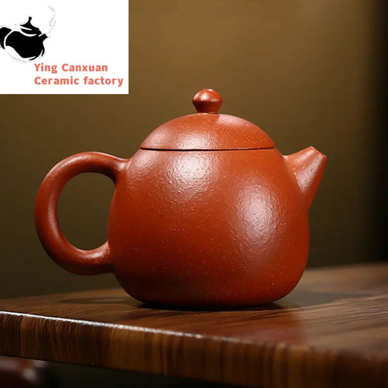 230ml Yixing Purple Clay Teapot Master Handmade Dragon Egg Tea Pot Hand Carved Zisha Tea Set Kettle Chinese Tea Ceremony Gifts