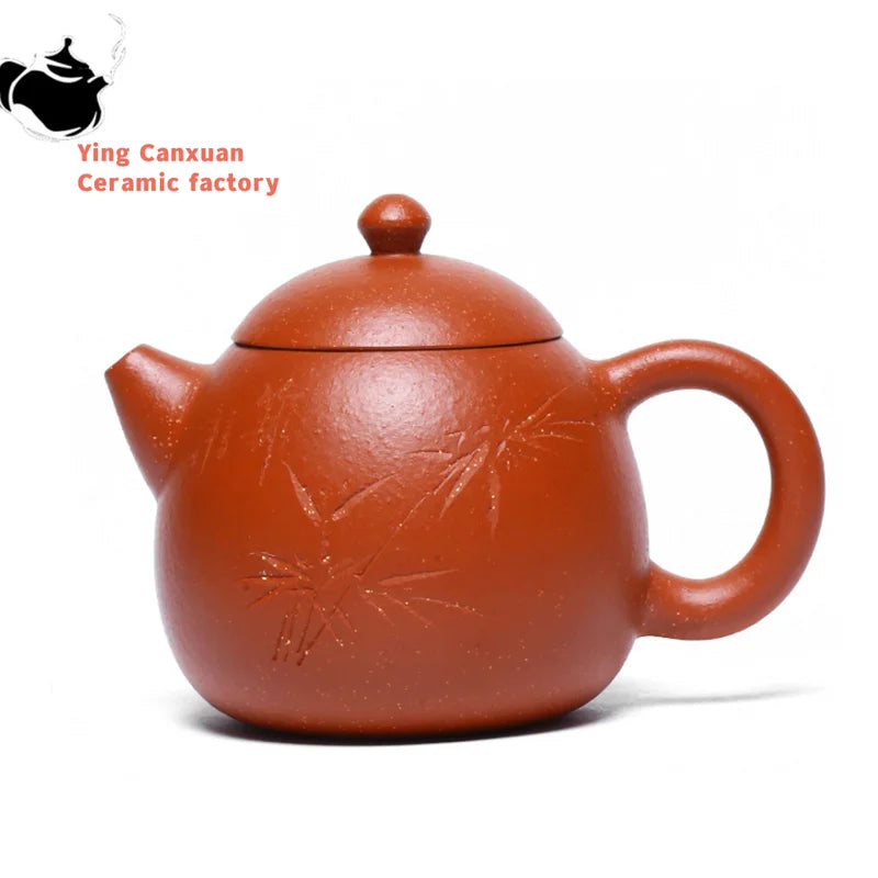 230ml Yixing Purple Clay Teapot Master Handmade Dragon Egg Tea Pot Hand Carved Zisha Tea Set Kettle Chinese Tea Ceremony Gifts