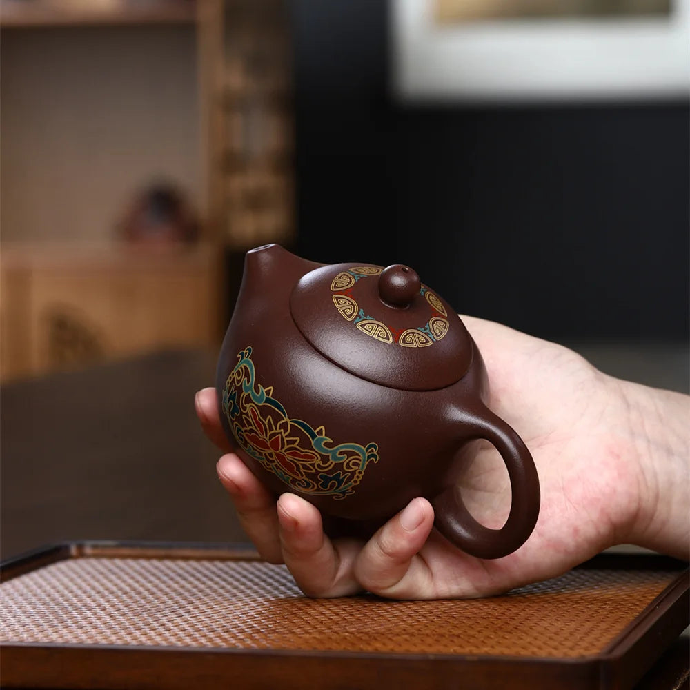 240cc Yixing Purple Clay Teapot Chinese Famous Handmade Xishi Tea Pot Authentic Zisha Tea Set Kung Fu Teaware Kettle