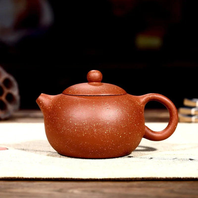 240ml Beautiful Teapot Chinese Yixing Xishi Tea Pot Kungfu Hand Made Potato Pot Dragon Blood Clay Tea Set Teapots