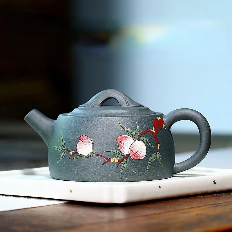240ml Yixing Purply Clay Teapot Chinese Kongfu Tea Pots Filter Stone Scoop Teapot Kettle Raw Ore Handmade Tea Set
