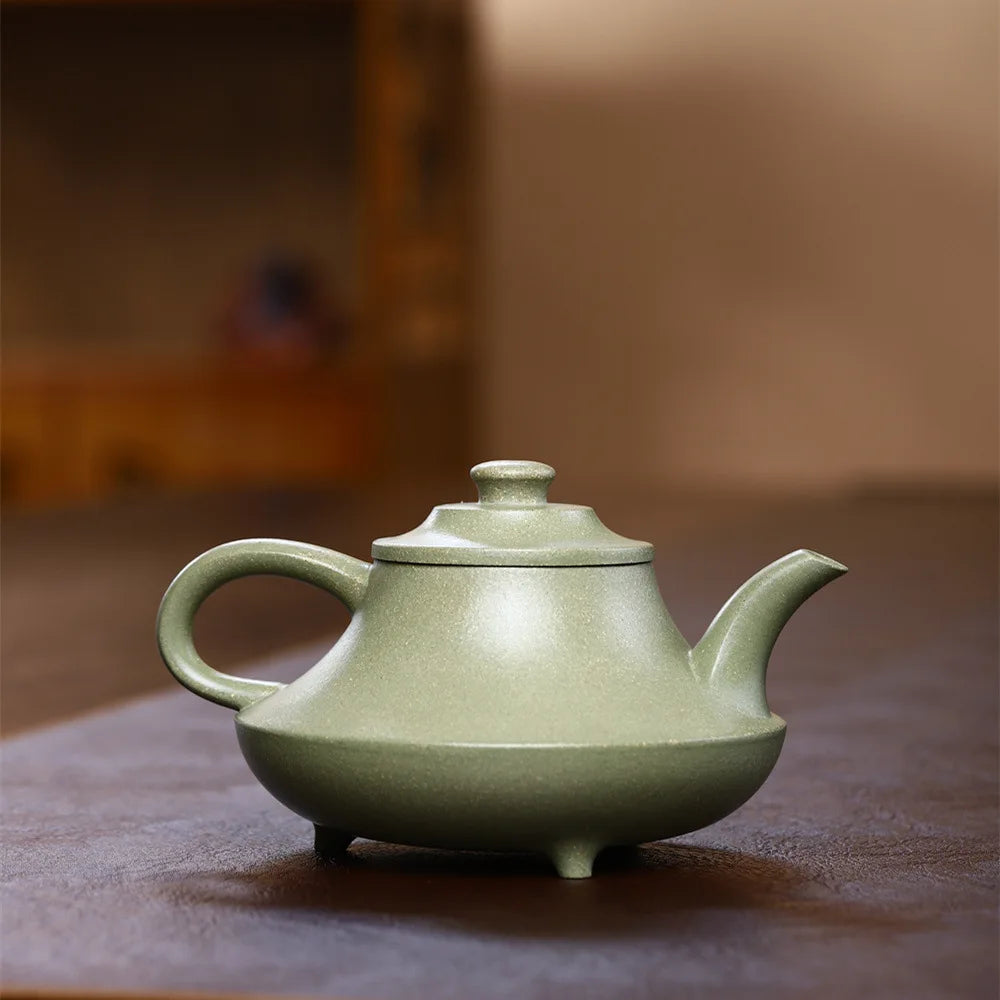 245CC Real Handmade Boutique Green Kettle Yixing Purple Clay Teapot Puer Tea Set Kung Fu Zisha Teaware Tea Pot