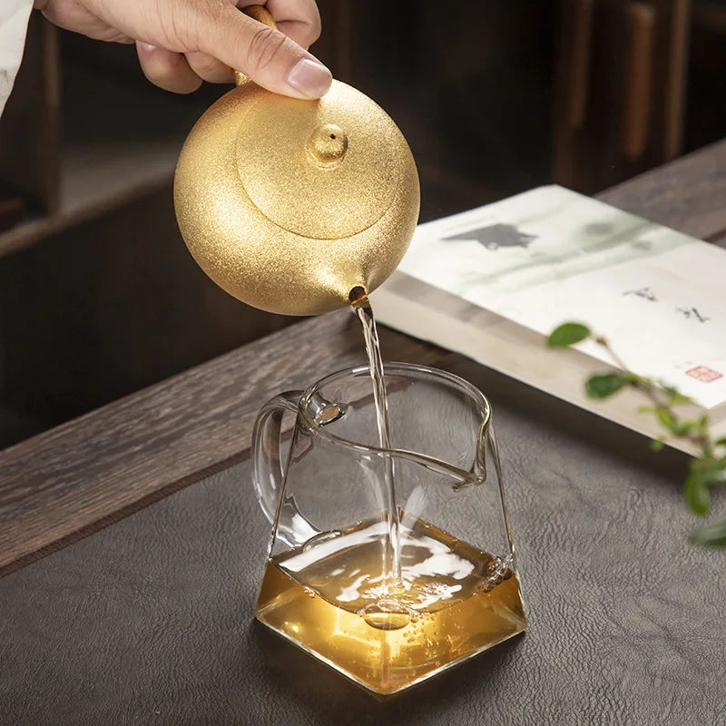 24K Gold Plating Ceramic Teapot, Beautiful Teapot, Handmade Kung Fu Tea Table, Yixing Teapot,Puer Tea Infuser Teapots Boil Water