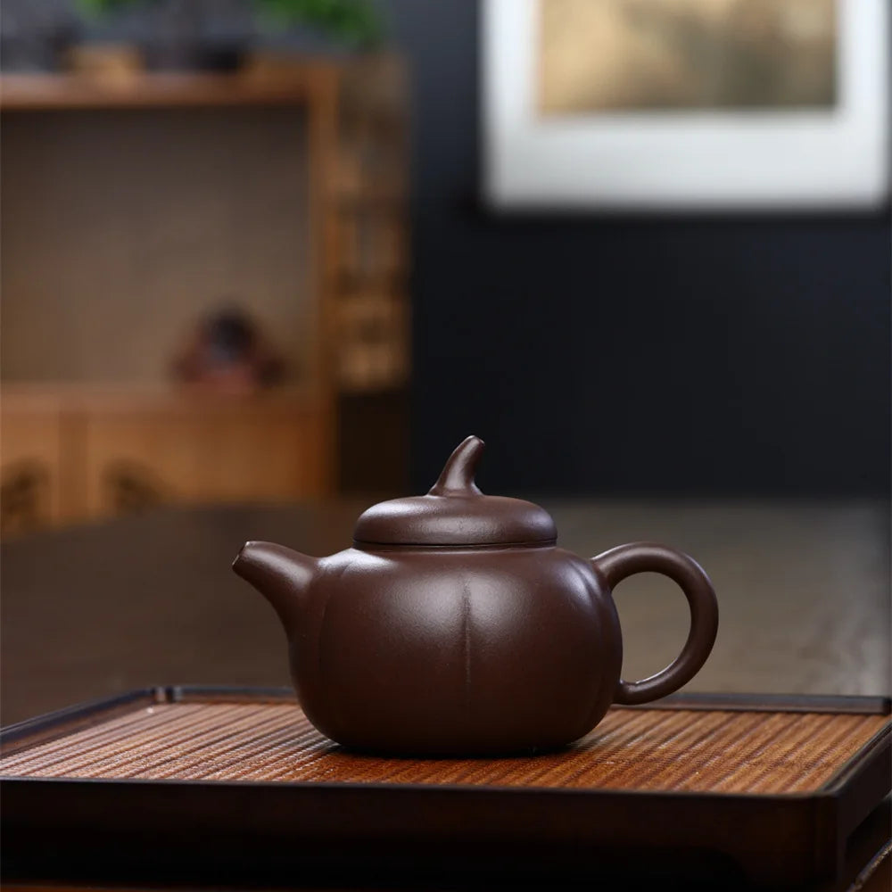 250cc Yixing Pumpkin Tea Pot Purple Clay Teapots Handmade Zisha Tea Set Authentic Teaware