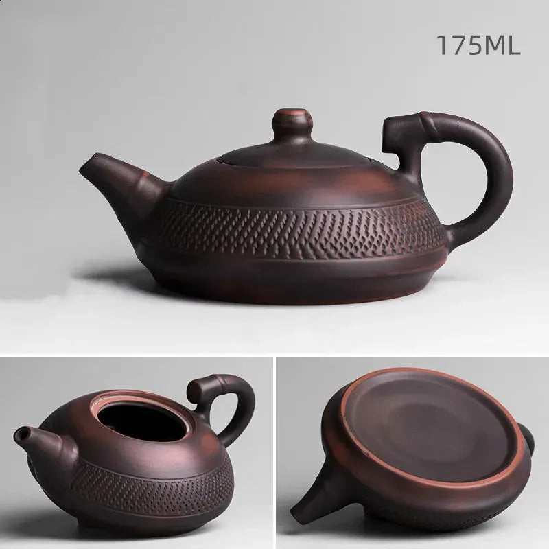 Purple Pottery Pot Ceramic Kung Fu Teapot Handmade Teapot Small Teapot Tea Kettle 240726