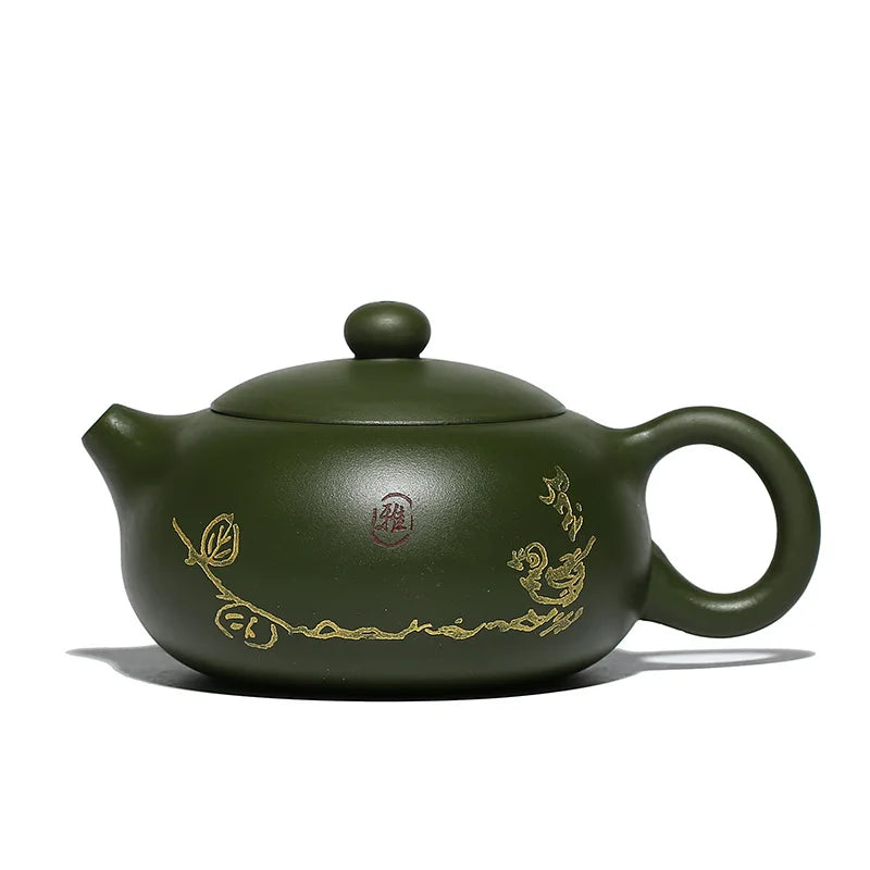 260CC Real Handmade Boutique Green Kettle Yixing Purple Clay Teapot Puer Tea Set Kung Fu shixi Zisha Teaware Tea Pot