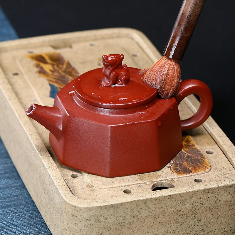 260ml Chinese Yixing Purple Clay Tea Pot Home Dahongpao Customized Teaware Handmade Xishi Teapot Kettle Tea Ceremony