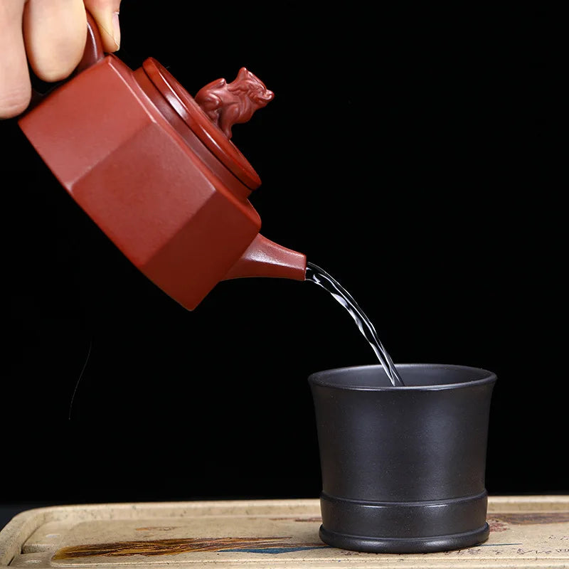 260ml Chinese Yixing Purple Clay Tea Pot Home Dahongpao Customized Teaware Handmade Xishi Teapot Kettle Tea Ceremony