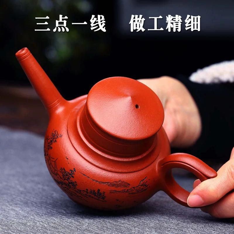 260ml Yixing Zisha Teapot Handmade Teapot Purple Clay Pot Teaware Tea Making Tools Kettle Tea Utensils Home Tea Accessories