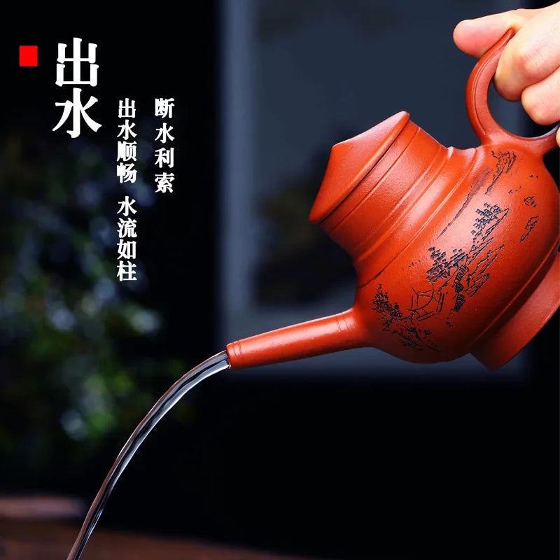 260ml Yixing Zisha Teapot Handmade Teapot Purple Clay Pot Teaware Tea Making Tools Kettle Tea Utensils Home Tea Accessories