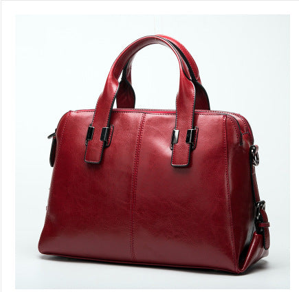 Genuine Leather Large Top Handle Bag for Women, New Fashionable Minimalist Cowhide Crossbody Purse, Stylish Everyday Handbag for Ladies