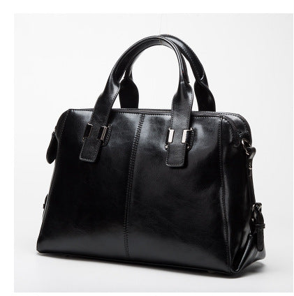 Genuine Leather Large Top Handle Bag for Women, New Fashionable Minimalist Cowhide Crossbody Purse, Stylish Everyday Handbag for Ladies