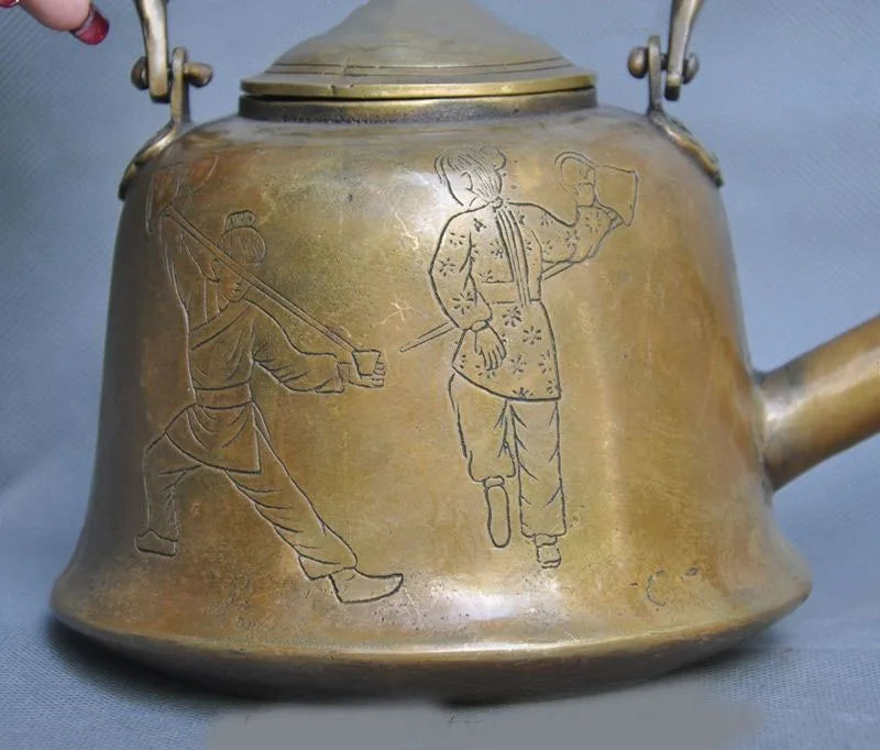 28"Tibetan Temple Collection Old Bronze long spout Pot make Tea TLong spouted kettle  teapot Tea Pot Long mouth Kung Fu Tea
