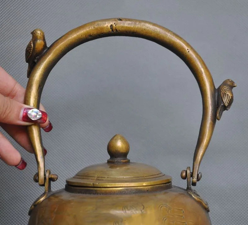 28"Tibetan Temple Collection Old Bronze long spout Pot make Tea TLong spouted kettle  teapot Tea Pot Long mouth Kung Fu Tea