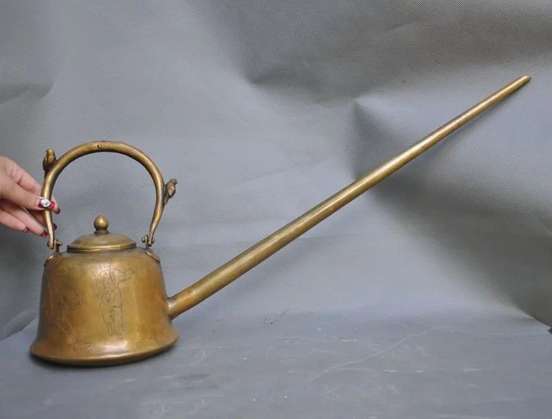 28"Tibetan Temple Collection Old Bronze long spout Pot make Tea TLong spouted kettle  teapot Tea Pot Long mouth Kung Fu Tea