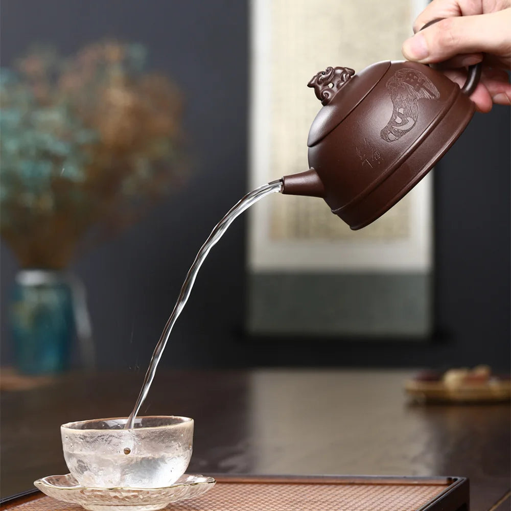 280cc Yixing Purple Clay Teapot Chinese Famous Artists Handmade Xishi Tea Pot Beauty Kettle Zisha Tea Set Teaware