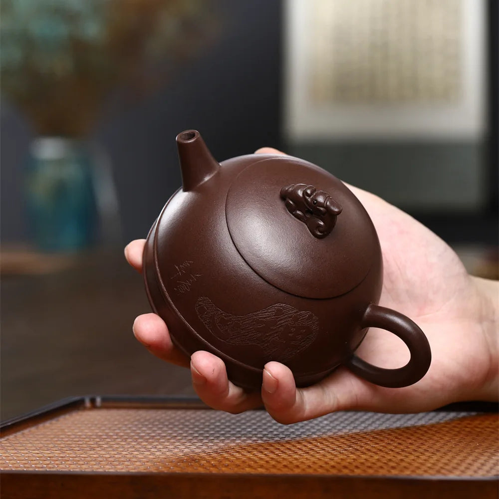 280cc Yixing Purple Clay Teapot Chinese Famous Artists Handmade Xishi Tea Pot Beauty Kettle Zisha Tea Set Teaware