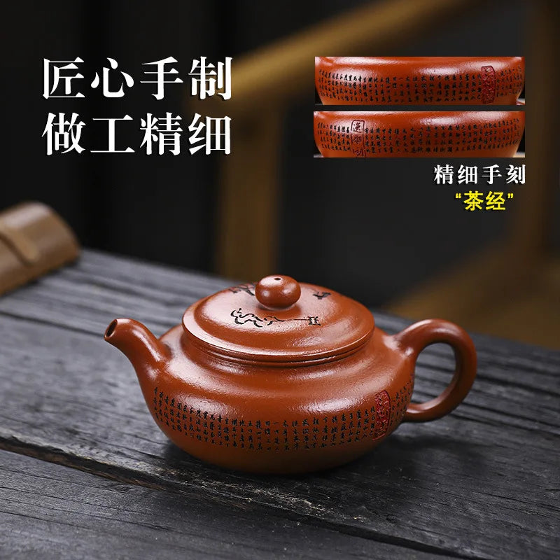 280ml China Yixing Zisha Teapot Purple Clay Pot Home Handmade Kettle Teaware Purple Clay Teapot Tea Utensils Tea Making Tools