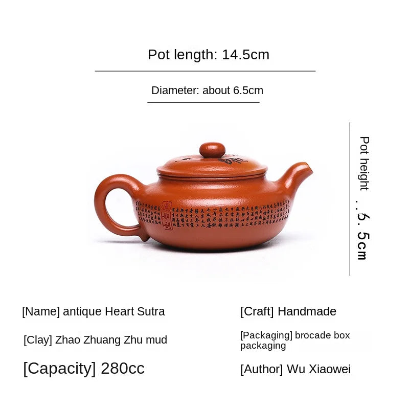 280ml China Yixing Zisha Teapot Purple Clay Pot Home Handmade Kettle Teaware Purple Clay Teapot Tea Utensils Tea Making Tools