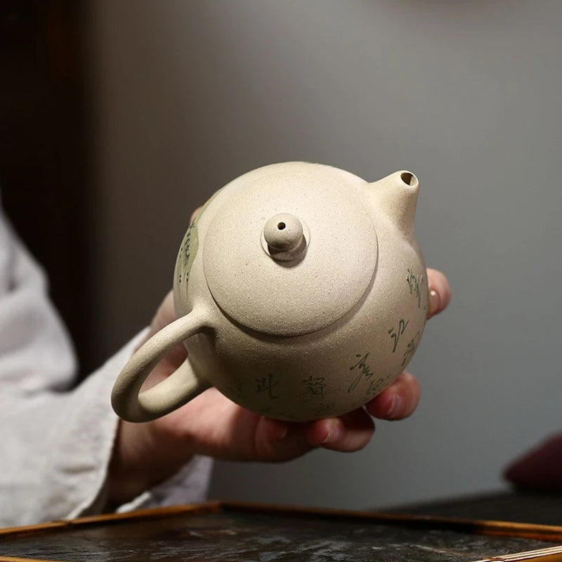 280ml Chinese Yixing Purple Clay Teapot Hand-painted Dragon's Egg Tea Pot Customized Filter Tea Infuser Zisha Beauty Tea Set