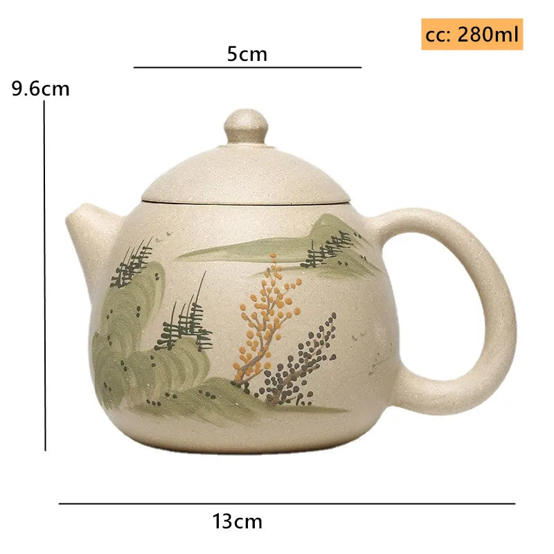 280ml Chinese Yixing Purple Clay Teapot Hand-painted Dragon's Egg Tea Pot Customized Filter Tea Infuser Zisha Beauty Tea Set