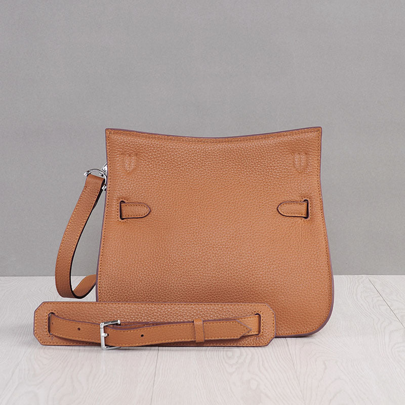 New Arrival Pebbled Leather Birkin-Inspired Tote Bag for Women, Turn-Lock Top-Layer Cowhide Shoulder Crossbody Handbag with Fashionable Everyday Design