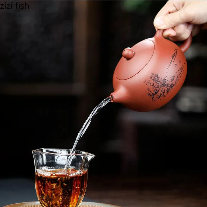 Yixing Purple Clay Teapot 420ml Teapot Tea Kettle Tea Maker Coffee Table Tea Making Tool Teaware Handmade Teapots Tea Pot Gift 240726