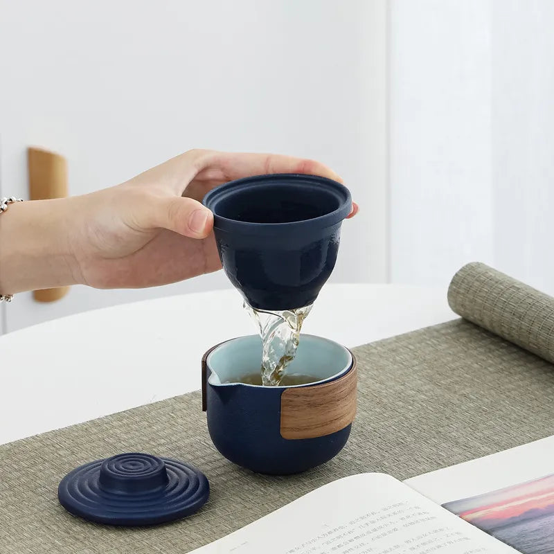 Purple Clay Kung Fu Tea Set, Teaware, Tea Pot and Cup Set, Portable Tea Set, Travel Teapot, Outdoor Teacup