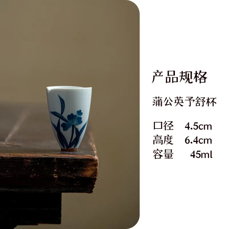 2pc/set Hand-painted Orchid Ceramic Teacup Japanese Mug Jug Tea Cup Set Sample Teacup Master Cups Personal Cup Cafes Teaware