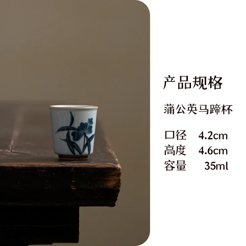 2pc/set Hand-painted Orchid Ceramic Teacup Japanese Mug Jug Tea Cup Set Sample Teacup Master Cups Personal Cup Cafes Teaware