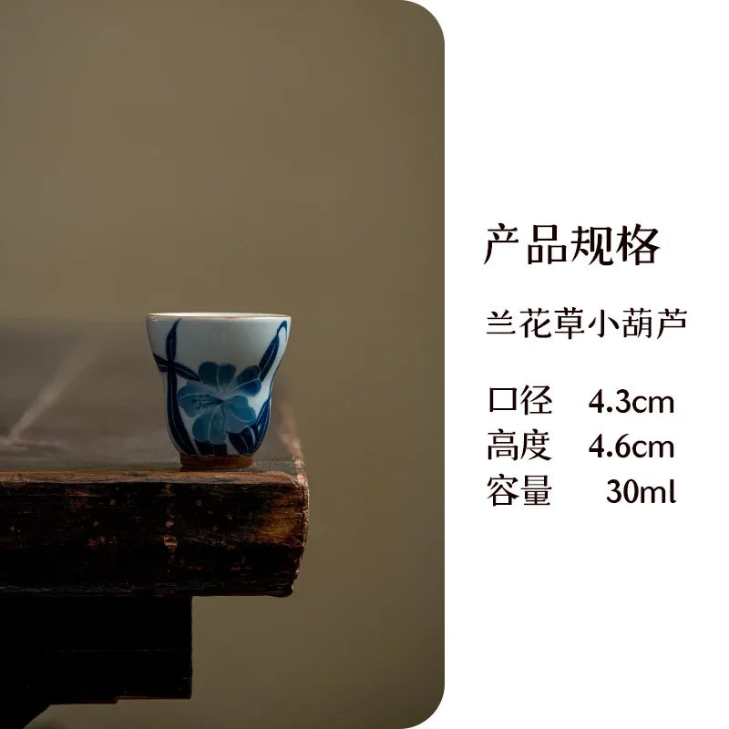 2pc/set Hand-painted Orchid Ceramic Teacup Japanese Mug Jug Tea Cup Set Sample Teacup Master Cups Personal Cup Cafes Teaware