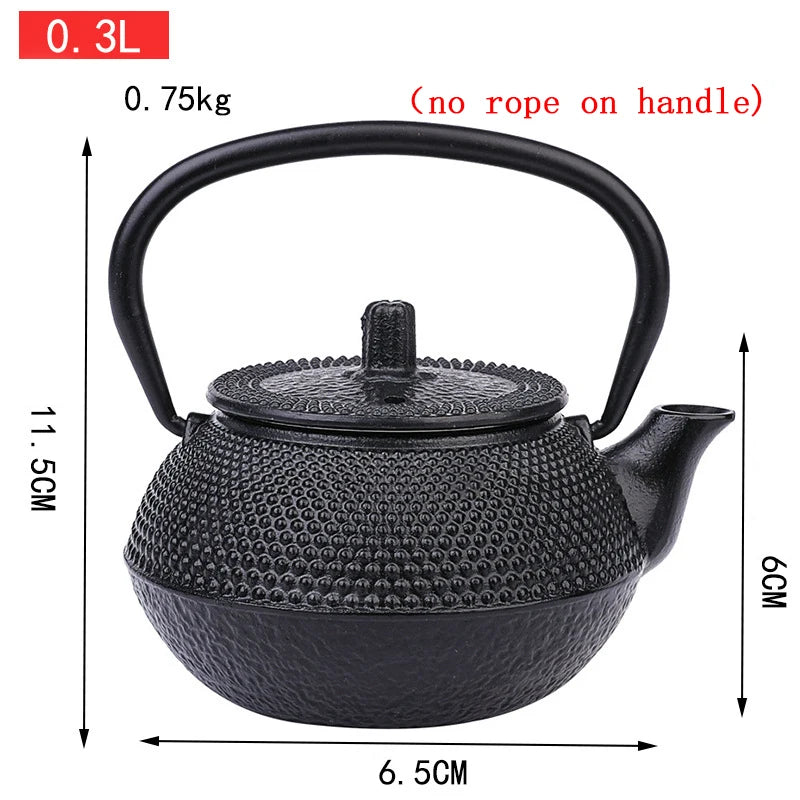 300/900/1200ml Cast Iron Teapot Japanese Tea Kettle for Boiling Water Kitchen Teaware Chinese Teapots Tea Ceremony Accessories