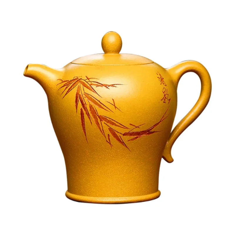 300ML Big Yellow Teapot Yixing Purple Clay Teapot Zisha Tea Pot Handmade Kung Fu Tea Set Teaware
