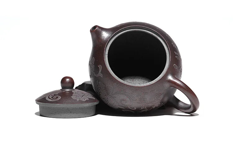 300cc Chinese Yixing Purple Clay Teapots Handmade Tea Maker Raw Ore Black Gold Sand Xishi Tea Pot Zisha Tea Set