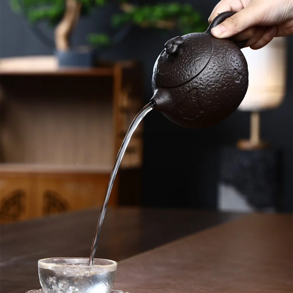 300cc Handmade Xishi Teapot with Original Ore Purple Clay Tea Kettle Authentic Tea Brewing Kung Fu Tea Pots Home Teaware Sets