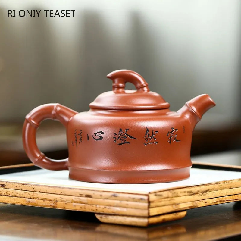 300ml Hand Painted Yixing Purple Clay Tea Pot Chinese Zisha Tea Sets Household Filter Tea Maker Boutique Handmade Teapot