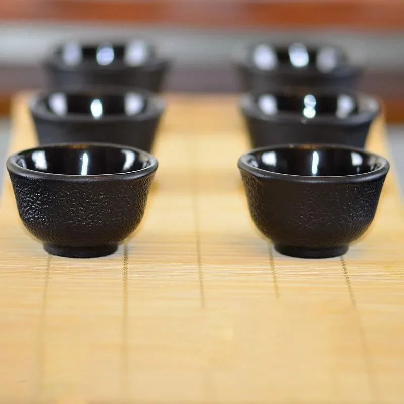 30ml Mini Black Cast Iron Teacups Japanese Tea Cups Set Cast Iron Teapot Drinkware Tools Tea Accessorries