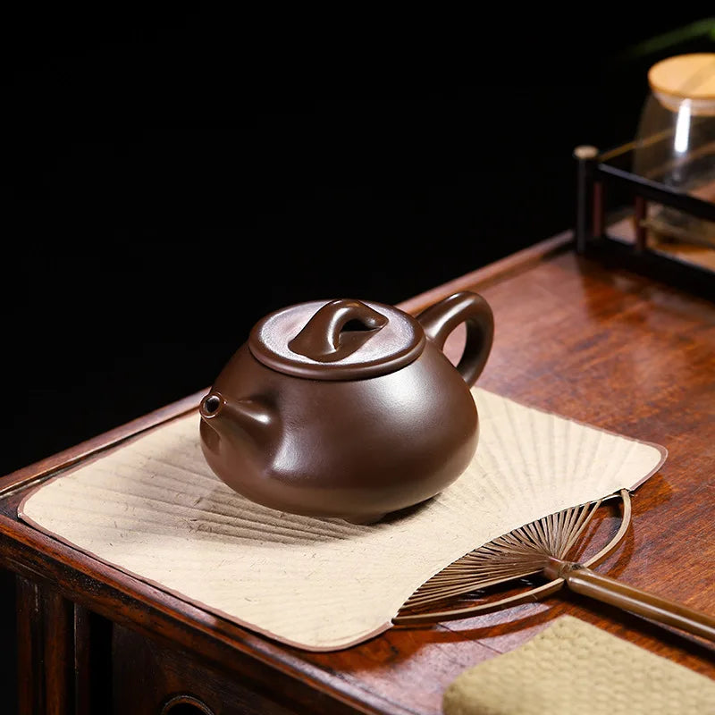 330cc New Chinese style purple sand painted gold Dahongpao tea pot, household tea ceremony tea set puer tea kung fu