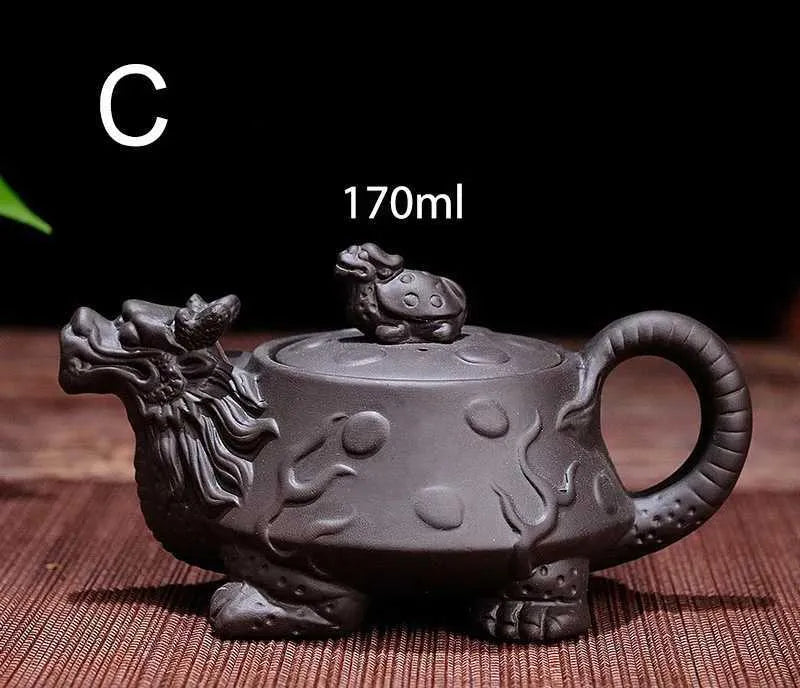 Teapots Direct delivery of purple clay teapot traditional Chinese teapot Dragon and Phoenix teapot premium tea purple clay tea set y240701