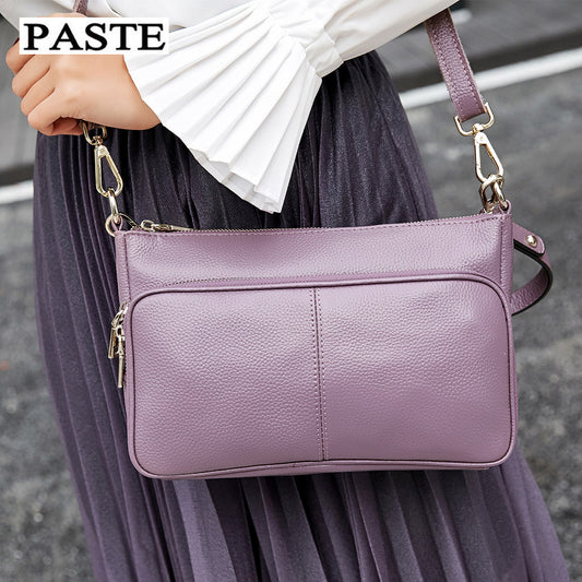 Genuine Top Layer Cowhide Soft Leather Small Crossbody Bag for Women, New Versatile Shoulder Top Handle Purse, Trendy Multifunctional Handbag 0170 for Ladies