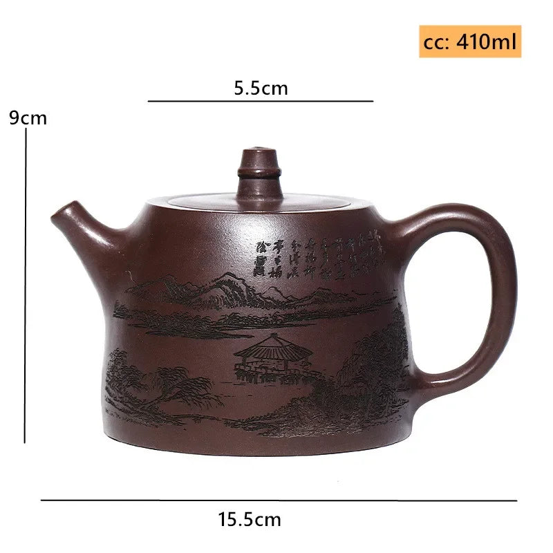 410ml Authentic Yixing Purple Clay Teapot Raw Ore Zhu Mud Filter Tea Infuser Handmade Beauty Tea Pot Chinese Zisha Teaware