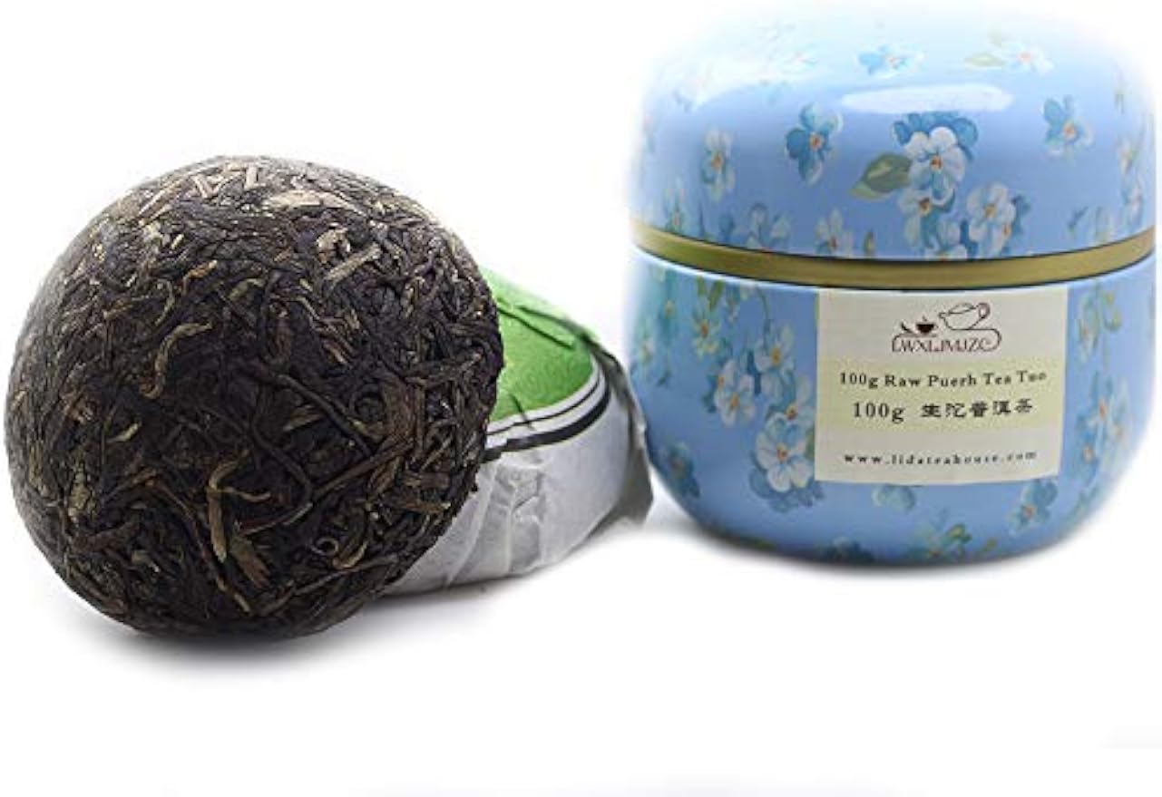 Raw Puerh Tea-Sheng Puer Tea-Uncook Pu-erh Tea Tuo Cha-Unfermented Chinese Pu'erh Tea - 100g/3.5oz With Can Pack