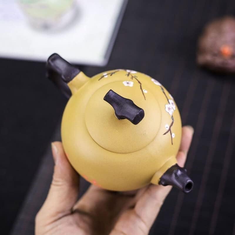 Teapot 250ML Small Zisha Teapot Hand-painted Plum Pattern Teapot Handmade Teapot Delicate Teapot Tea Set Tea Kettle