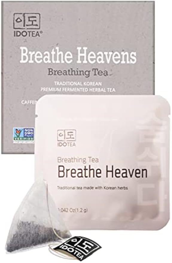 IDO Tea Breathe Heavens Breathing Tea | Organic Korean Fermented Herbal Tea | Breathe Easy Tea for Immune Support | Bedtime Tea | Detox Cleanse Tea Gift Sets (Pack of 1, 15 Tea bags)