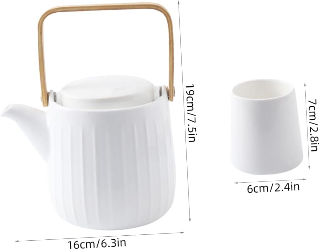 MAGICLULU 1 Set Ceramic Teapot Porcelain Teapot with Cup Chinese Kungfu Teapot Cup Filter Teapot Stovetop Tea Kettle Ceramic Tea Cup Zisha Tea Pot Tea Blooming Pot Simple Office Heater Wood